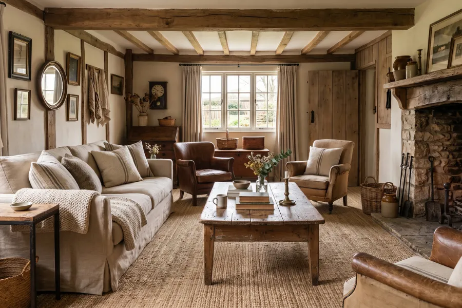 Jute farmhouse living carpet