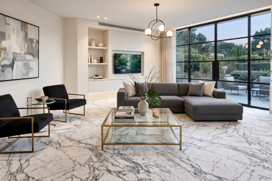Marble pattern living carpet