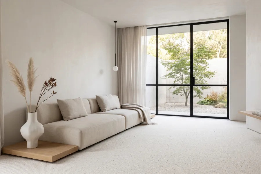 Minimalist solid living carpet