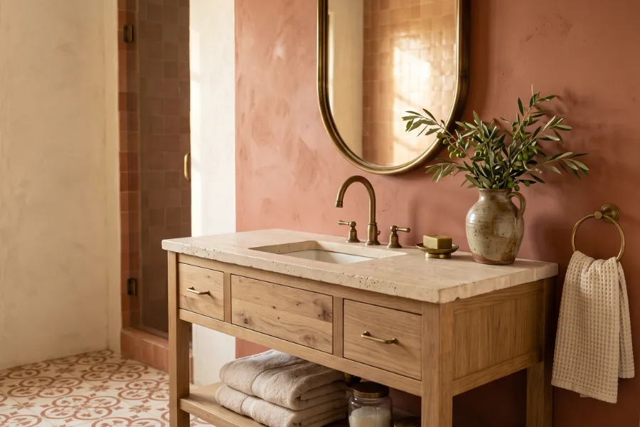 Terracotta accent wall