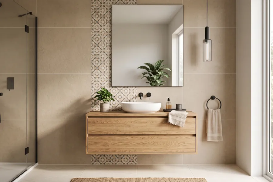 Two-tone tile accent