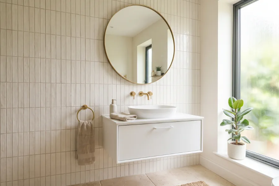 Vertical small bathroom accent