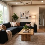 black sectional sofa living room ideas