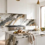 Modern kitchen with kitchen backsplash ideas modern marble design