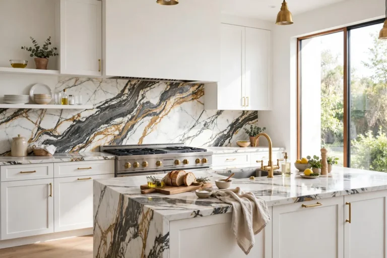 Modern kitchen with kitchen backsplash ideas modern marble design