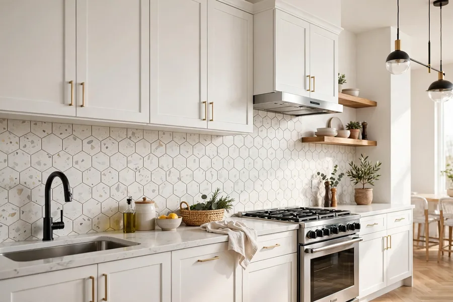 Hexagon tile kitchen backsplash — modern kitchen backsplash ideas