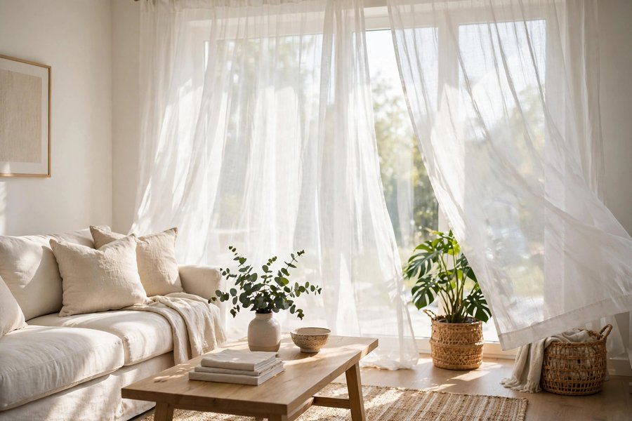 Sheer White Curtains
