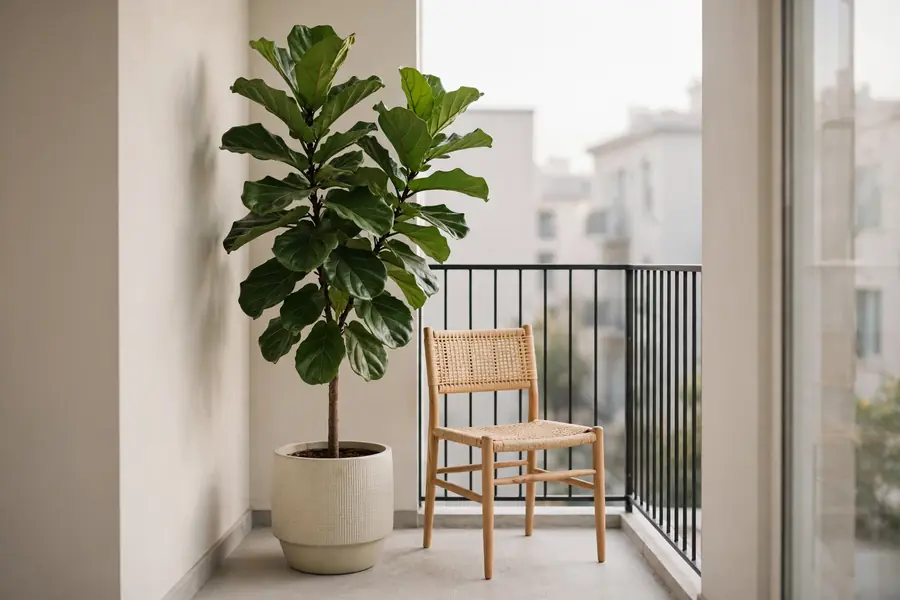 One big statement plant on a small balcony
