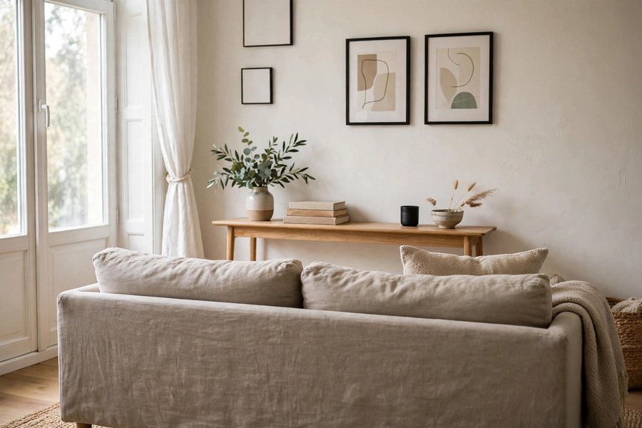 Slim Console Table Behind Sofa