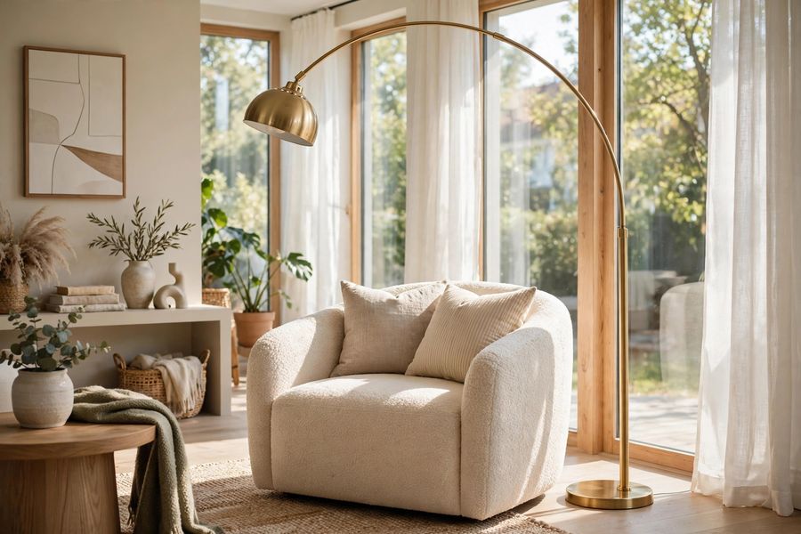 Arched Brass Floor Lamp