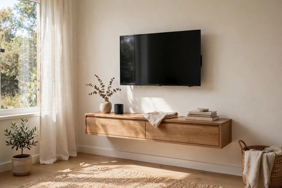 Wall-Mounted TV Setup
