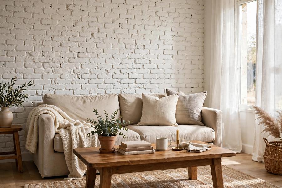 White Brick Accent Wall