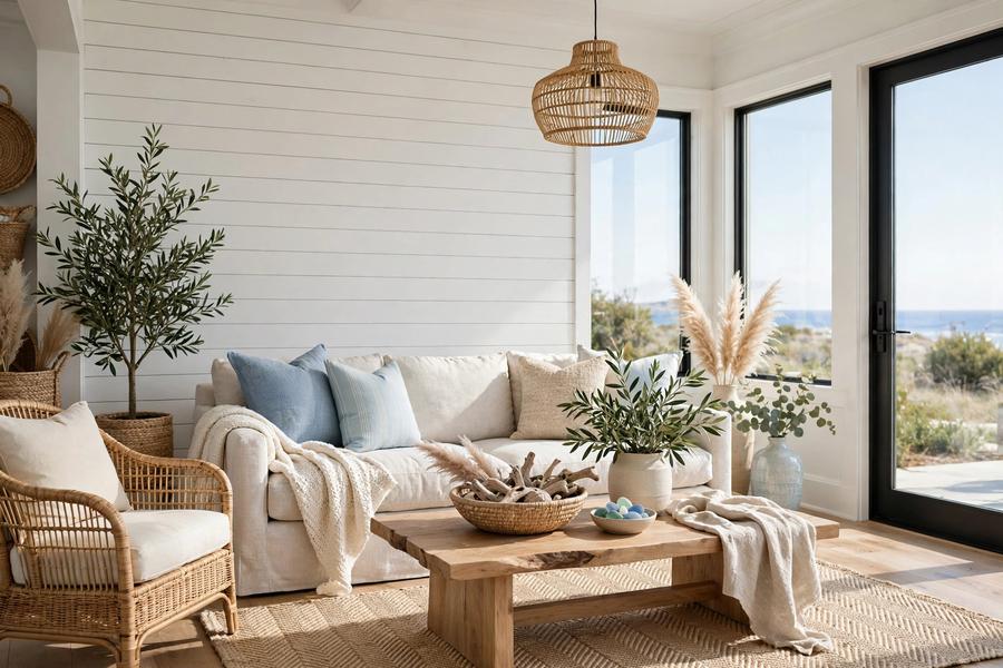 White Shiplap Wall