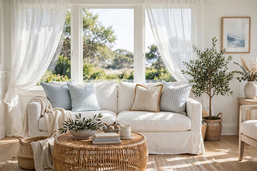 Linen Slipcovered Sofa