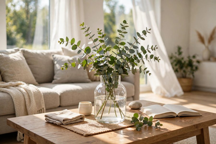 Eucalyptus Stems in Vase